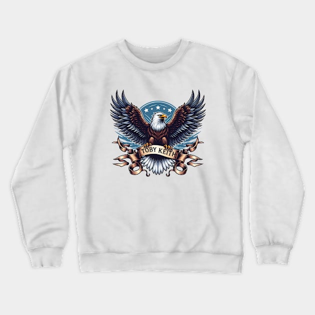 An eagle holds a sign that says Toby Keith Crewneck Sweatshirt by StyleTops